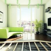 Planchers réglables à faire soi-même: plancher surélevé en contreplaqué + base sur des bûches réglables