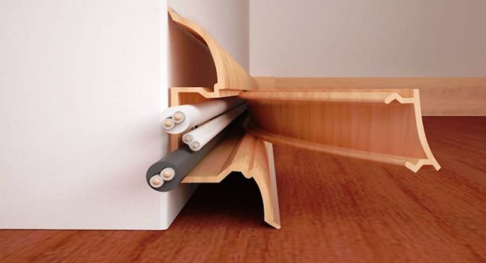 Plinthe avec canal de câble