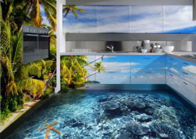 Planchers 3D en vrac dans la cuisine Planchers 3D en vrac dans la cuisine