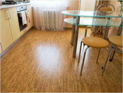 Plancher de liège dans la cuisine Plancher de liège dans la cuisine