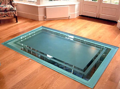 Plaque de verre décorative au sol Plaque de verre décorative au sol