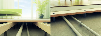 Plancher réglable pratique avec un espace technologique utile Plancher réglable pratique avec un espace technologique utile