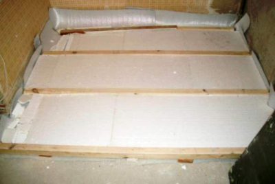 Isolation démocratique des sols avec mousse Polyfoam - un appareil de chauffage budgétaire