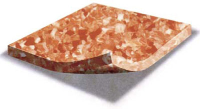 Le linoléum commercial homogène est uniforme sur toute son épaisseur Le linoléum commercial homogène est uniforme sur toute son épaisseur