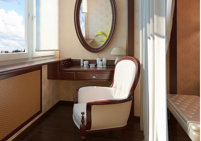 Sur une loggia vitrée, le stratifié est assorti à la couleur du mobilier - très impressionnant! Sur une loggia vitrée, le stratifié est assorti à la couleur du mobilier - très impressionnant!