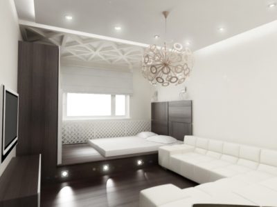 Intérieur avec sol sombre, murs et plafond blancs. Intérieur avec sol sombre, murs et plafond blancs.