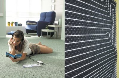 Plancher chauffant à l'eau sous le tapis Plancher chauffant à l'eau sous le tapis