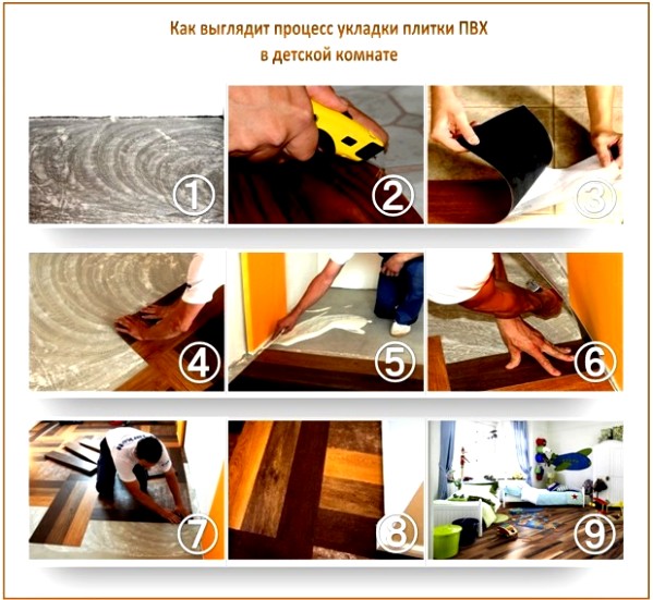 Pose de carreaux PVC Pose de carreaux PVC