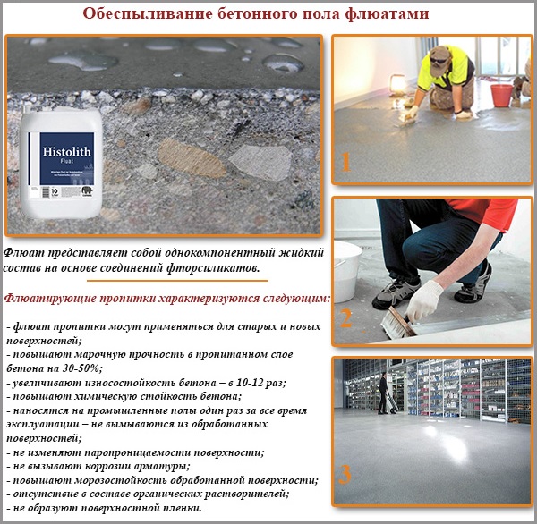 Dépoussiérage du sol en béton avec des fluates Dépoussiérage du sol en béton avec des fluates