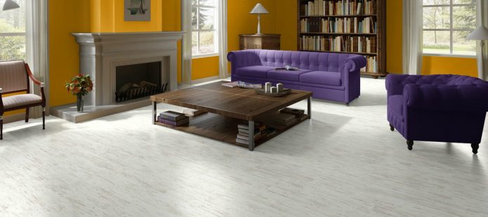 Sol stratifié blanc de style britannique