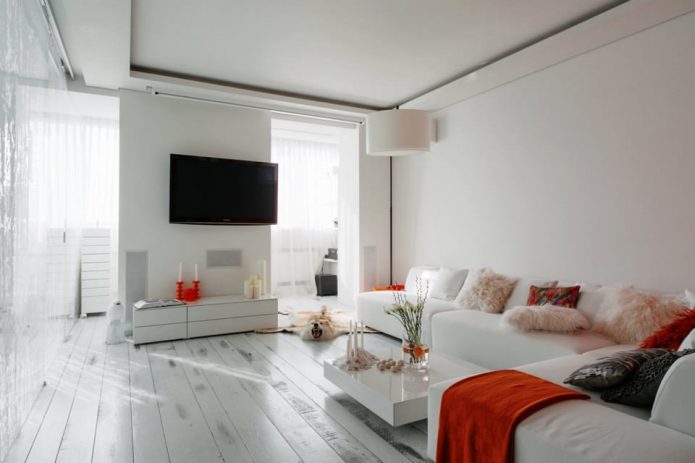 Plancher de salon lumineux minimaliste