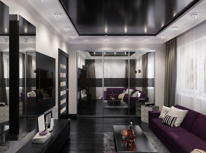 Conception de salon sombre