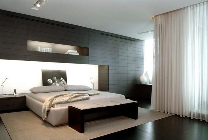 Stratifié noir à l'intérieur de la chambre