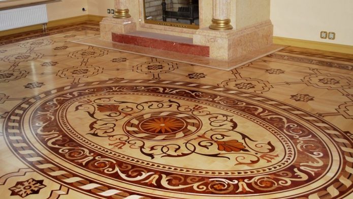 Sortie en stratifié artificiel dans un salon spacieux