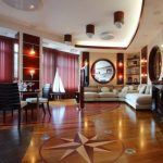 Salon moderne avec parquet d'art