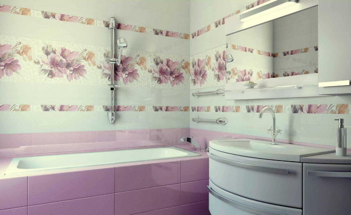 Décor floral et carreaux lumineux