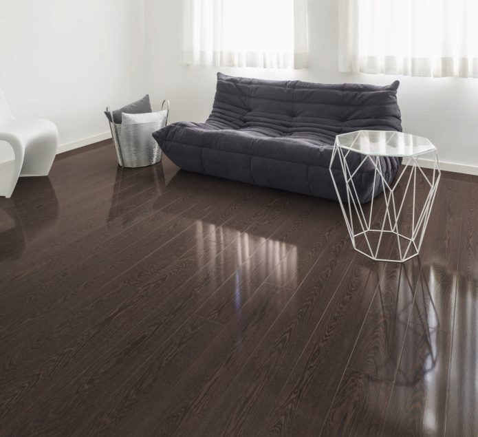 Stratifié bois foncé brillant