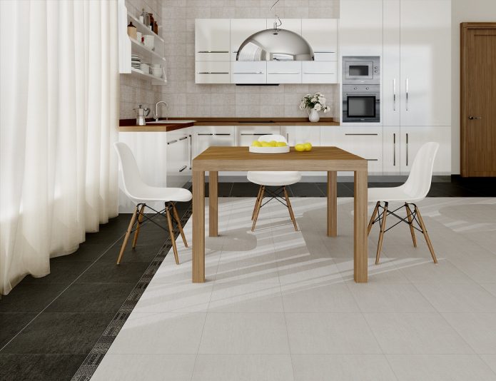 Cuisine-salle à manger blanche