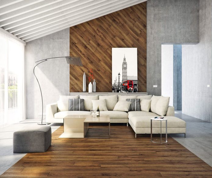 Décoration murale avec parquet