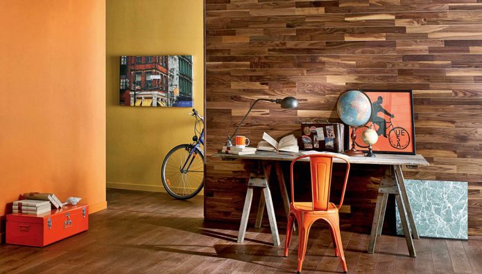 Décoration murale avec parquet