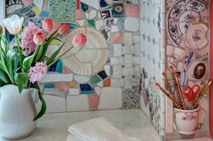 mur de mosaïque carrelée