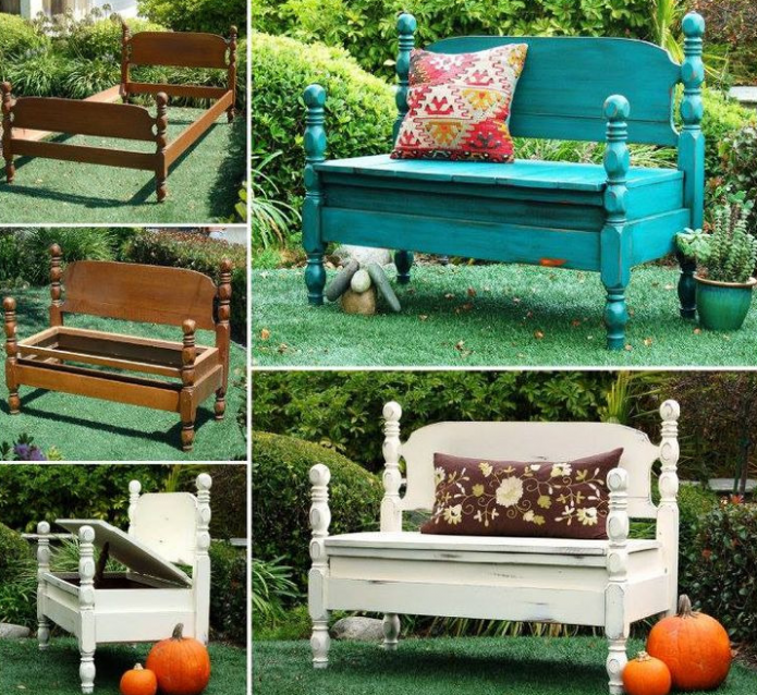 Bancs d'un vieux lit