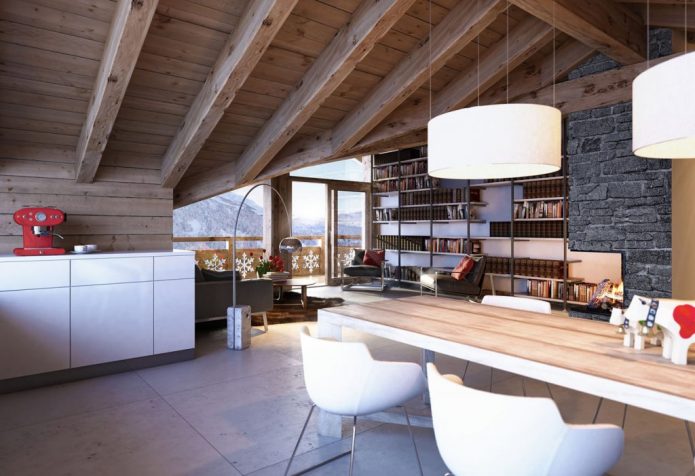 Poutres de plafond à l'intérieur