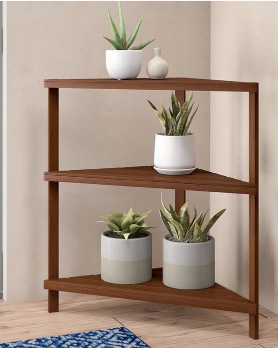 Support à fleurs en bois