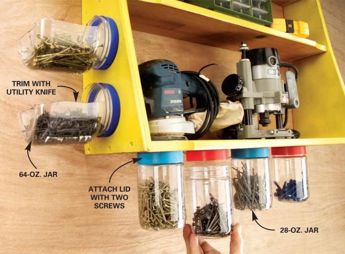 Stockage de vis, clous et vis