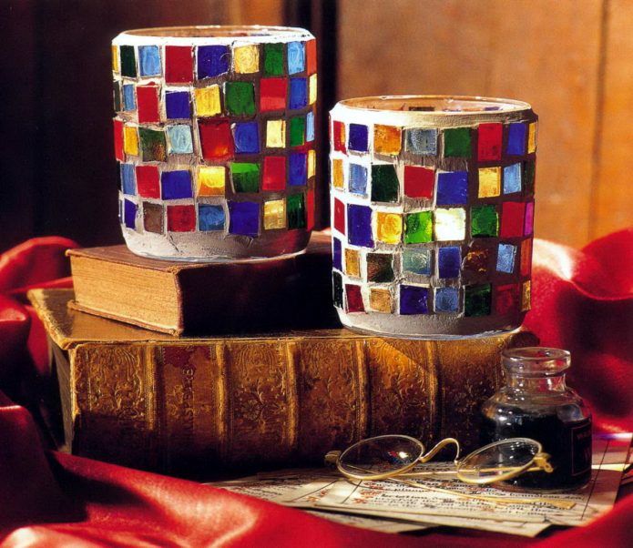 Bougeoirs en verre de couleur bricolage