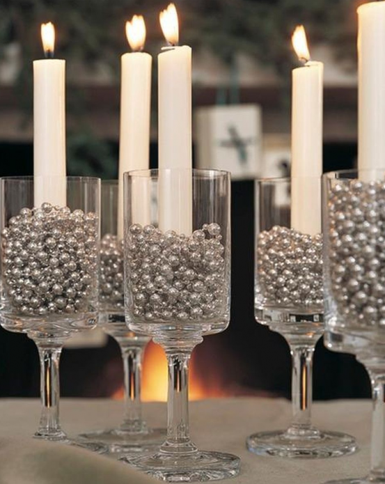 Bougeoirs de mariage de verres