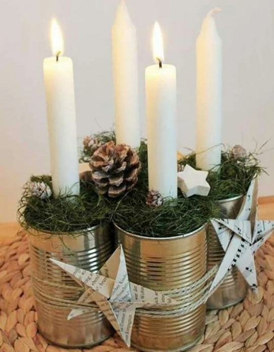 Bougies hautes en canettes