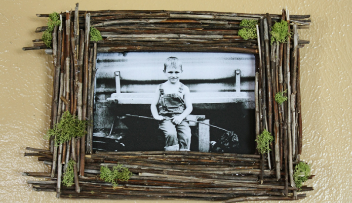 Cadre photo de branches d'arbres