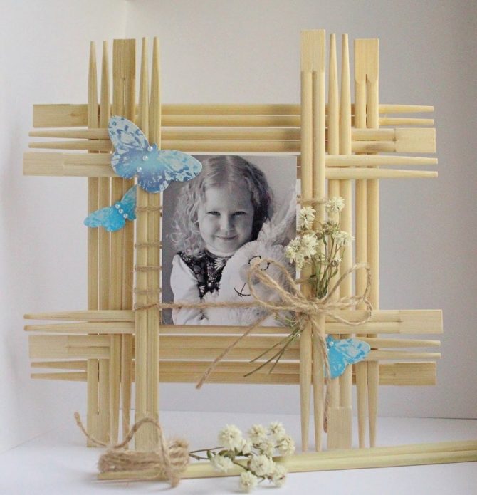 Cadre photo en bâtonnets de sushi