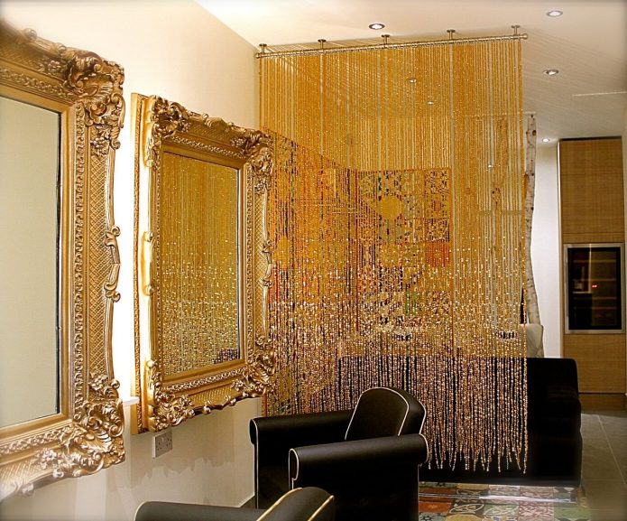 Rideau de perles pour le zonage de la pièce