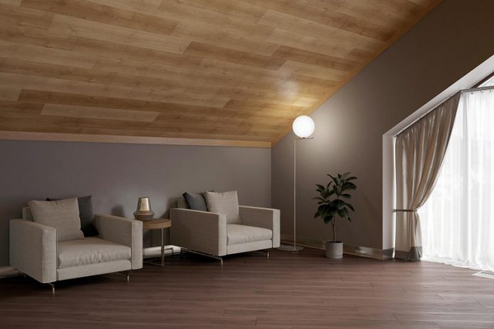 Stratifié au plafond