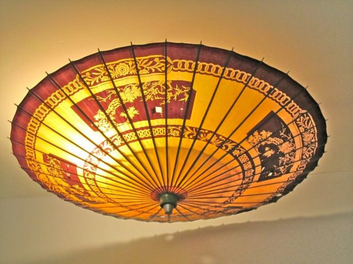 Lustre d'un vieux parapluie