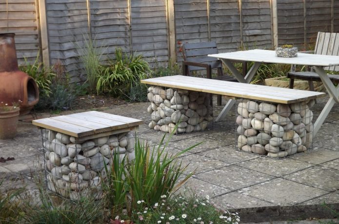 Ensemble de meubles de campagne de gabions