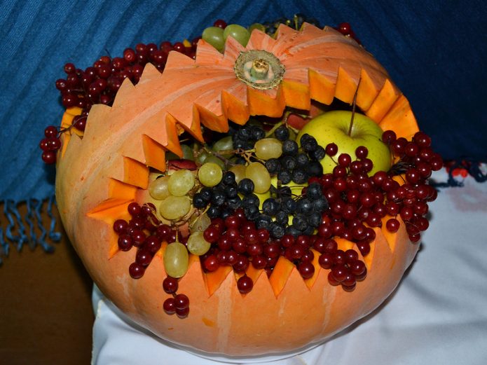 Panier de citrouille coloré