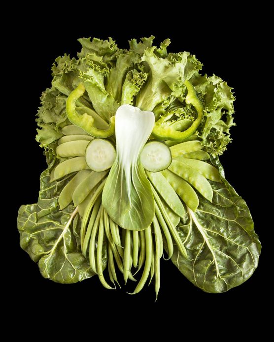 Collage de légumes et herbes