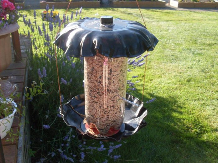 Mangeoire à oiseaux pour assiettes et bouteilles