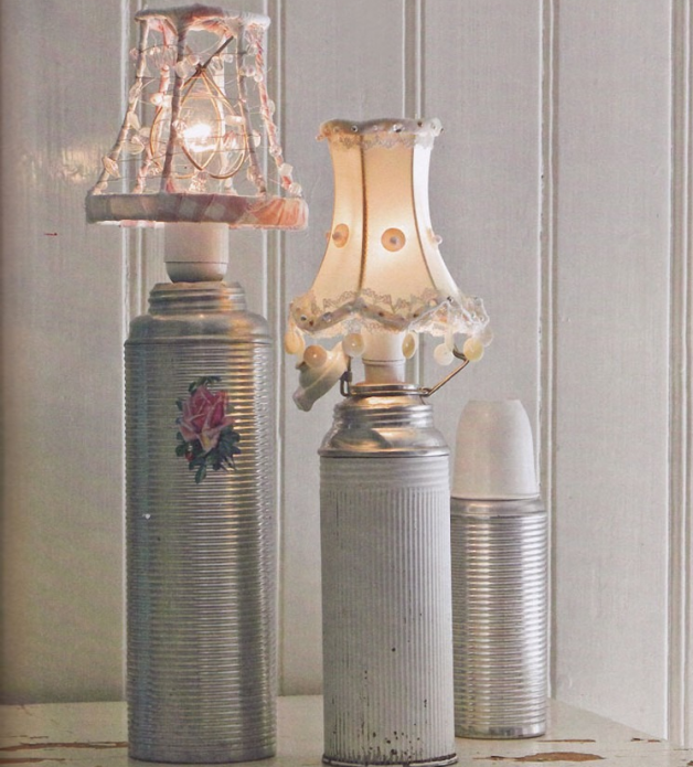 Lampes de table de vieilles thermos