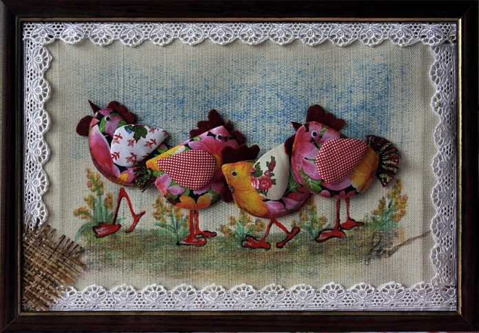 Collage de morceaux de tissu