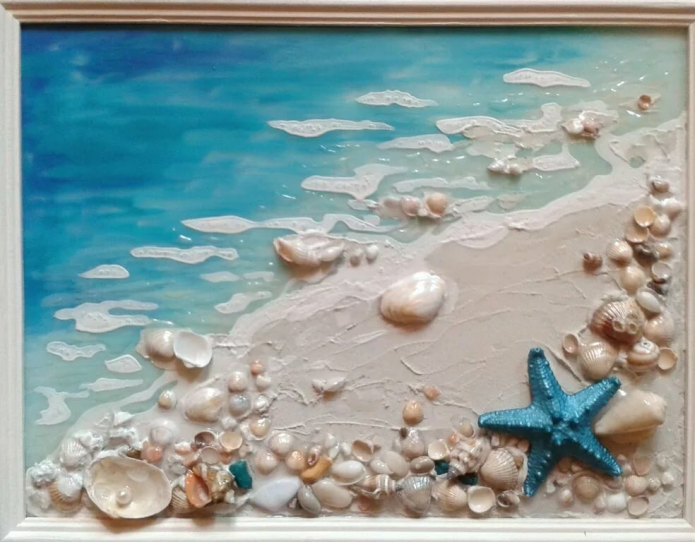 Peinture murale coquillage